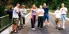 The whole group on the Carbon River bridge.